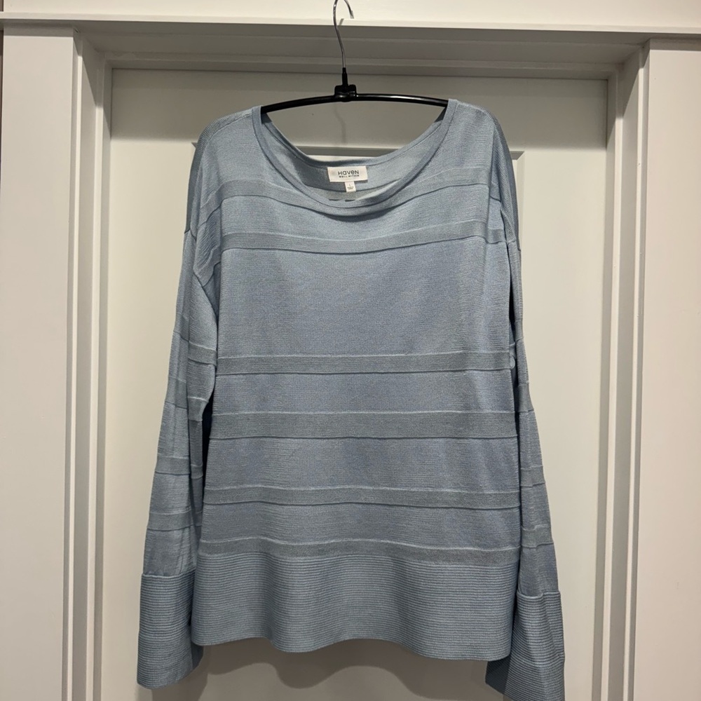 Haven Well Within Light Blue Tunic Sweater ~ Size L